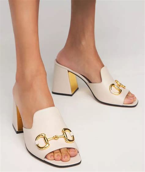 gucci heeled slides|gucci high heel mules.